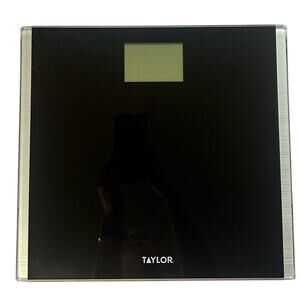 Taylor Digital Glass Bathroom Scale Black Weight Tracking Scale